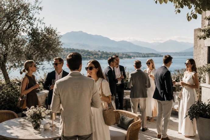 Participants lors d'un événement d'entreprise organisé en Suisse par House of Moments